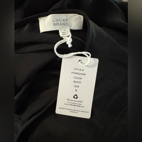 Lucky Brand Women's Flutter Sleeve Satin Tiered Midi Dress - Picture 13 of 16